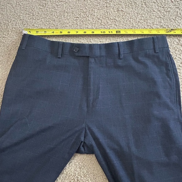 Ralph Ralph Lauren Dress Pants Men 36x30 (36x29) Window Pane Plaid Stretch Gray - Picture 7 of 8